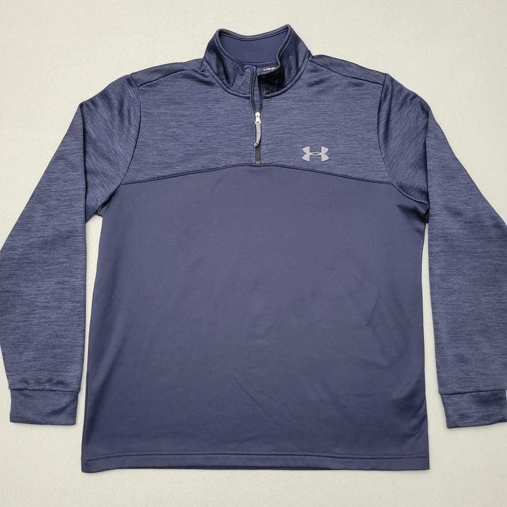 Under Armour ColdGear Men's Navy Blue Quarter Zip Pullover Size XL.